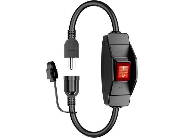 KASONIC 1.5 FT Extension Cord with Switch, 14/3 AWG Gauge 1875W/15A Grounded Outlets 3 Prong Plugs with Safety Cover, Heavy Duty Cable On/Off...