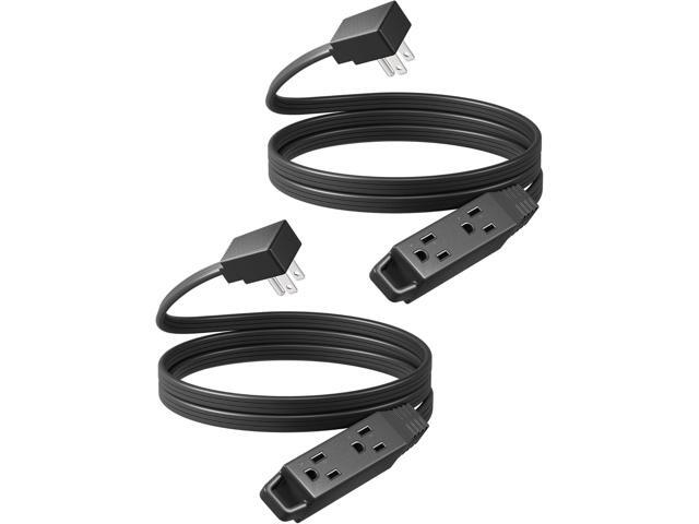DEWENWILS 6FT Flat Plug Extension Cord, 3 Prong Ultra Thin Power Strip, 13A/125V/1625W, 16/3 Awg Grounded Flat Power Cable for Indoor Narrow Space,...