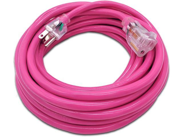 25 ft Heavy Duty Extension Cord - 14 Gauge Outdoor Extension_Cord - Lighted Single Outlet by Watt's Wire - 25' 14-Gauge Grounded 15 Amp Cord -...