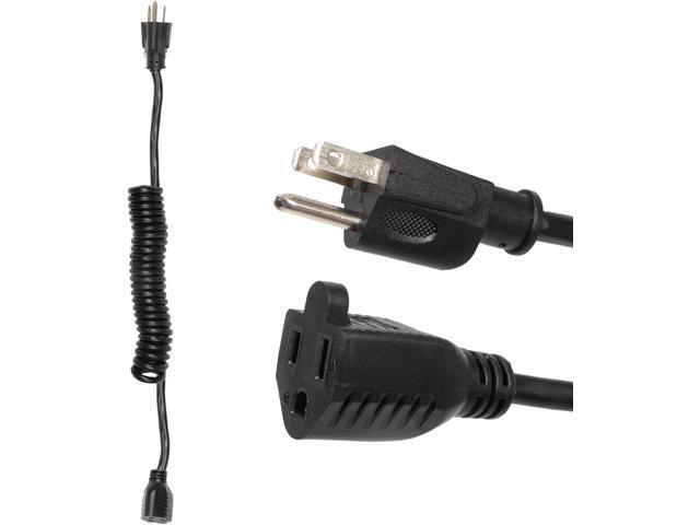 Iron Forge Cable SJEOW Black Outdoor Coiled Extension Cord 8.5 ft, 16/3, 13 Amp Oil Resistant & Flame Retardant 3 Prong Coiled Wire for Outdoor &...