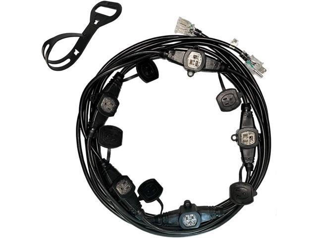 30Ft 14/3 Multi-Outlet Heavy Duty Extension Cord, 6 Outlets Evenly Spaced Every 5Ft,Indoor/Outdoor Christmas Lighting, Holiday Decorations,...