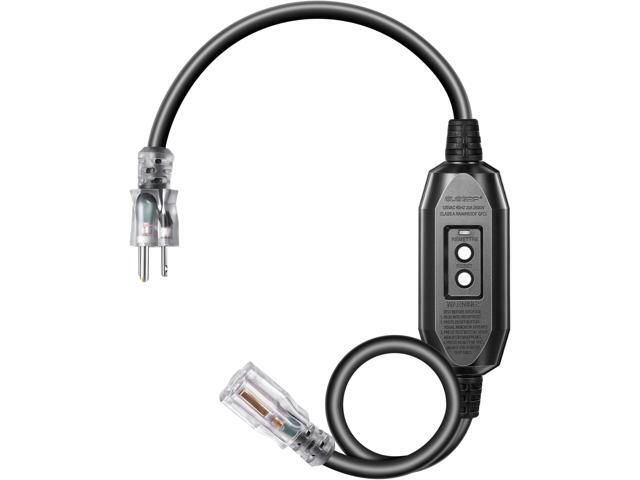 DEWENWILS 3Ft Automatic GFCI Extension Cord Outdoor, 12/3 SJTW Heavy Duty Extension Cord, Power Cord with LED Lighted 3 Prong Plug, 15A/125V/1875W,...