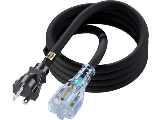 10FT Nema 6-20P Extension Cord, Plugrand 20 Amp-250 Volt 12AWG Nema 6-20 Heavy Duty Extension Cable, Nema 6-15R/20R T-Blade Cord with Red Indicator...