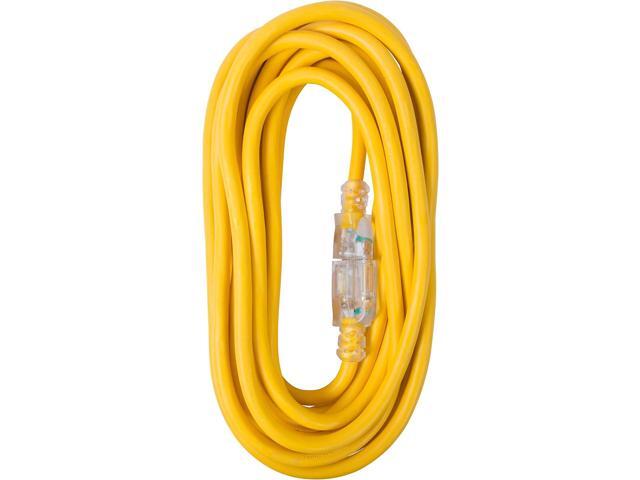 OC25123LT Extra Heavy-Duty Outdoor Single Receptacle Extension Cord, 25 ft, 12 AWG, 15A/125V AC, Orange