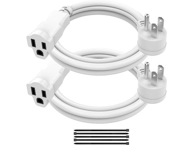 2 Pack Power Extension Cord 2FT/24Inch, 3 Prong Electric Extension Cable Single Outlet Saver, Heavy Duty, Waterproof, 16 AWG, 13A 125V, Outdoor and...