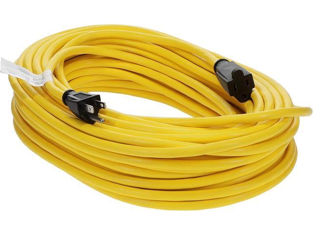 Otimo 100 Ft 14/3 SJTW Yellow, Outdoor Extension Cord - 3 Prong Ground Plug, 13A 1625W, Water & Weather Resistant, Flame Retardant
