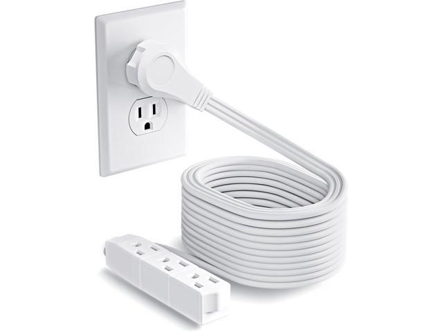 Kasonic 25FT Flat Plug Extension Cord, UL Listed 16/3 SPT-3 1625W Power Strip with 3 Outlets, 3 Prong Grounded 13 Amp 125V Indoor Extension Cord...