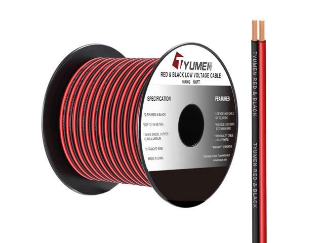 16 Gauge Wire 100FT, 16/2 AWG Red Black Hookup Electrical Wire LED Strips Extension Cord 12V/24V DC Cable, 16AWG 2 Conductors Flexible Wire for...
