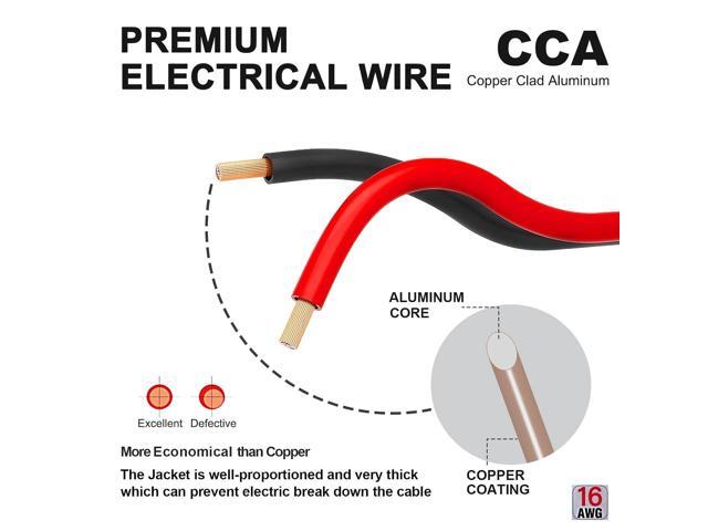 16 Gauge Wire 100FT, 16/2 AWG Red Black Hookup Electrical Wire LED Strips Extension Cord 12V/24V DC Cable, 16AWG 2 Conductors Flexible Wire for...