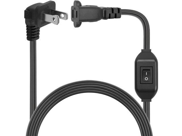 [6-Feet] On Off Switch Extension Cord, Right Angle 2-Prong Polarized Extension Cord with On-Off Inline Switch 12A 125V for Your Chargers/Lamp/Power...