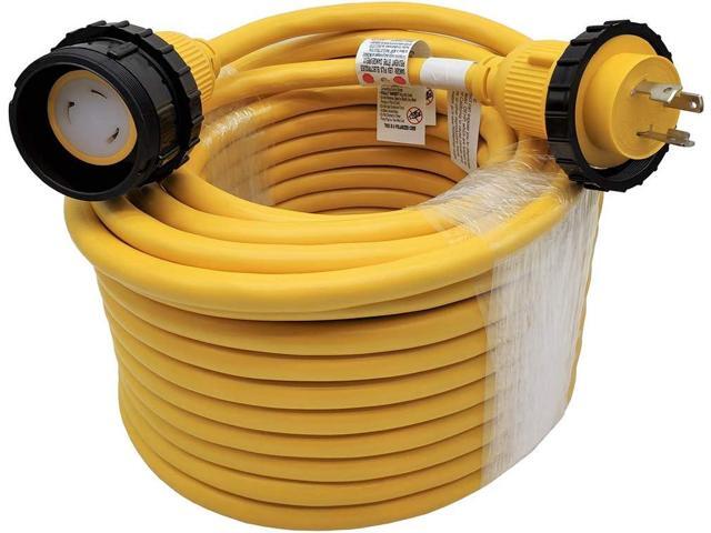 Parkworld RV Shore Power Extension Cord, NEMA L5-30 Twist Lock 30A Extension Cord, Female with Seal Collar, Yellow