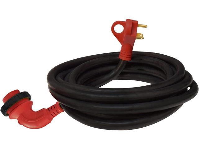 Valterra Mighty Cord RV 30-Amp 90-Degree Detachable Power Cord, 25-Foot Cord for RV, Red