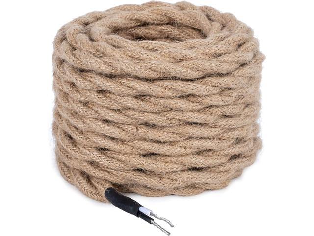 32.8feet Twisted Hemp Rope UL Listed 18/2 Cloth Natural Fabric Electrical Cord for Pendant Light Kits & Industrial Retro DIY Projects (Hemp Rope...