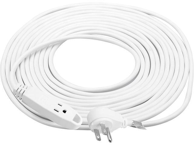 SureSave Extension Cord, 30 Feet Heavy-Duty White Extension Cord 3-Prong Grounded Plugs for Indoors UL Listed 3-Plug Outlet and AC Power Strip,...