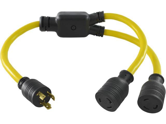 Conntek YL630L630 30 Amp 250 Volt 3ft Y-Adapter Cord NEMA L6-30P to (2) NEMA L6-30R