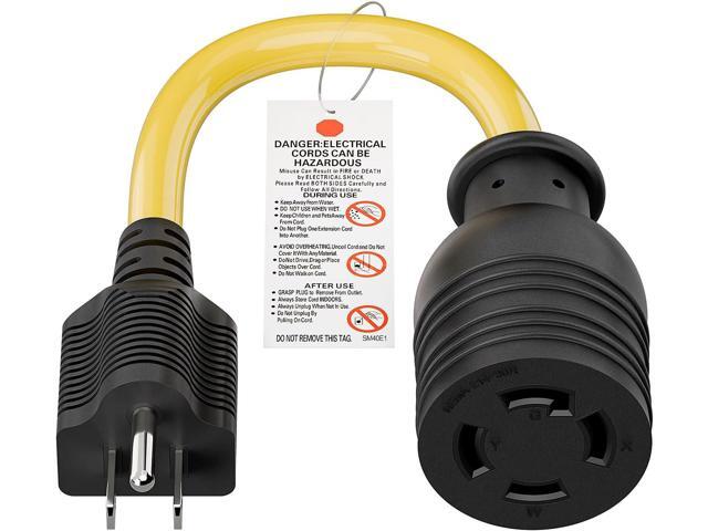 NEMA 5-15P to L14-30R Power Adapter Cord, WINXUS Household 15Amp to Generator Lock in 30Amp Adapter Cord, 3 Prong to 4 Prong Generator Transfer...