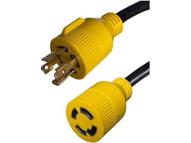 L14-30 Generator Extension Cord, 4-Prong, 10 AWG 4 Wire, 30A, 125/250V NEMA L14-30P to L14-30R - Iron Box # IBX-5807Y (25 ft)