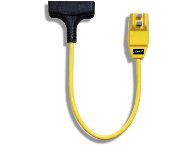 Southwire 12/3-Gauge Shockshield GFCI Protected Right Angle Plug Tri-Cord with 3-Outlets; 2-Feet; 15-Amp; Yellow
