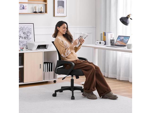 Yaheetech Mid-Back Mesh Office Chair Adjustable Ergonomic Computer Task Chair Swivel Rolling with Lumbar Support Armrest for Home Office Work...