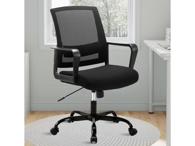 CLATINA Office Chair, Mid Back Ergonomic Desk Chairs Rolling Mesh Computer Chair with Executive Lumbar Support and Height Adjustable Design for...