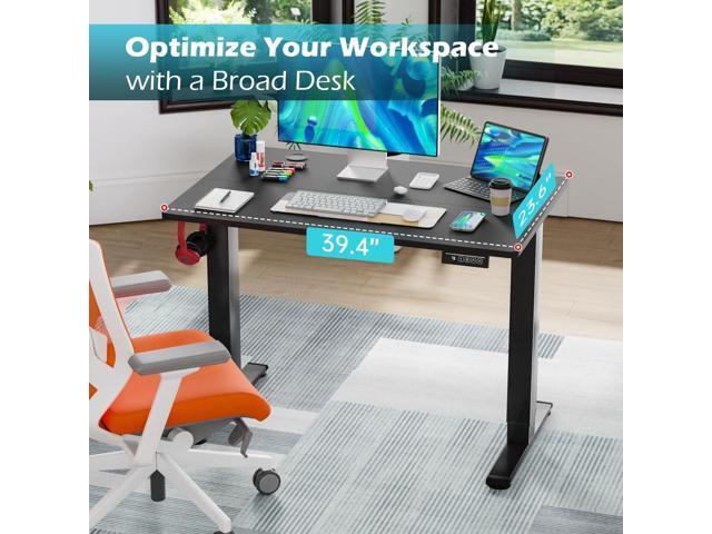 PayLessHere 40 Inch Electric Standing Desk Computer Desk with Large Space and Headphone Holder Office Desk with Electric Lifting and Memory...