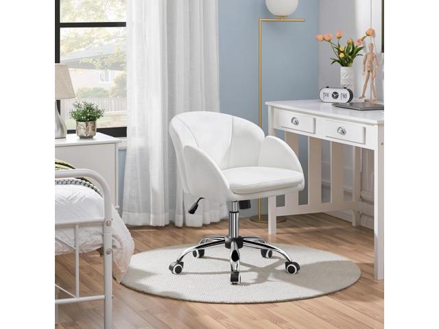 Yaheetech Cute Desk Chair for Home Office, Adjustable Vanity Chair Modern Upholstered Chair Swivel Rolling Task Chair with Armrests for Work,...