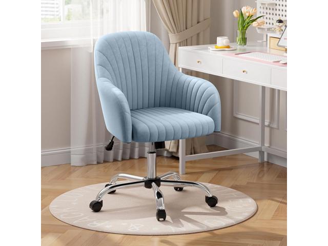 Warmiehomy Velvet Desk Chair for Home Office, Modern Adjustable Swivel Task Chair, Women Vanity Chairs with Arm Rest for Bedroom Dressing Room,...