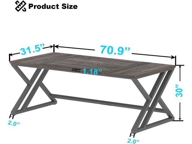 LVB Long Rustic Computer Desk, Industrial Large Wood Metal Office Desk, Modern Pc Study Gaming Writing Table for Two Person, Workstation Executive...
