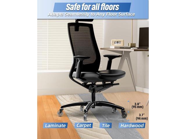 Sytopia 28' Heavy-Duty Office Chair Base Replacement with Wheels (Set of 5), Metal Base with Casters, Total Height: 7.5' (18.9 cm), Compatible with...