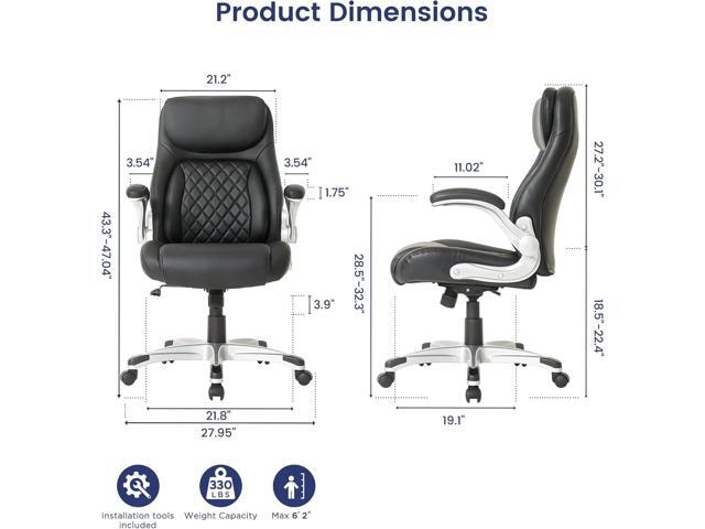 Nouhaus Ergonomic Office Chair Premium Microfiber Leather Adjustable Lumbar Support & Armrests, High Back Comfy Desk Gaming Chairs Executive...