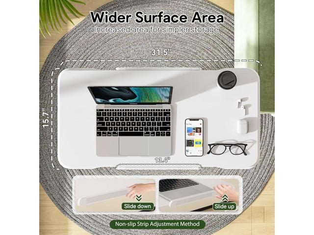 Rolling Laptop Desk, 180° Tiltable Mobile Standing Desk Height Adjustable, Overbed Bedside Table, Portable Computer Desk with Wheels, Foldable...
