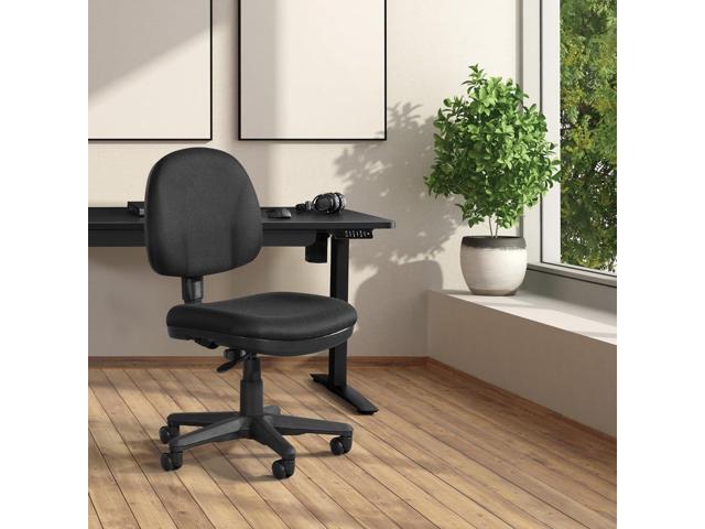 Office Star Pneumatic Sculptured Office Task Chair with Thick Padded Seat and Built-in Lumbar Support, Black