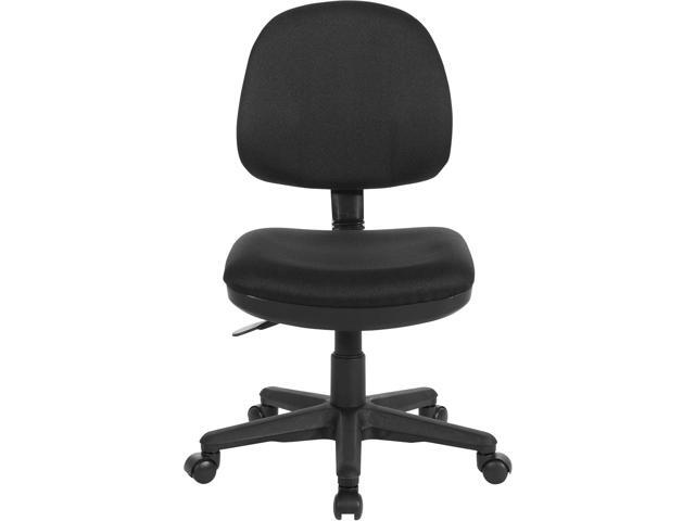 Office Star Pneumatic Sculptured Office Task Chair with Thick Padded Seat and Built-in Lumbar Support, Black