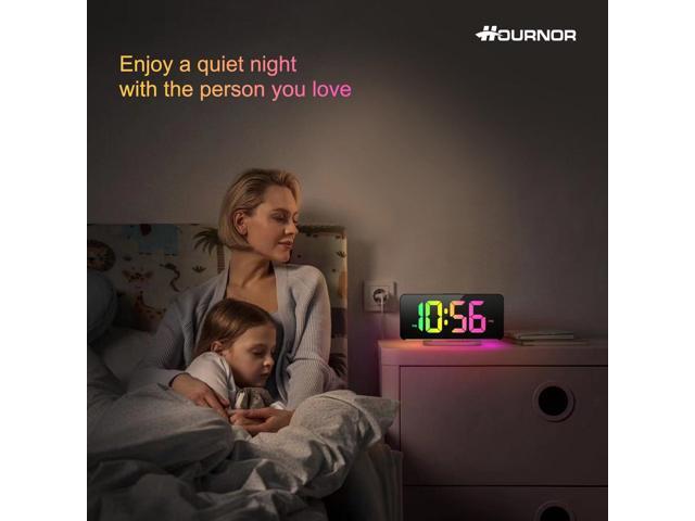 Digital Alarm Clock, Large LED Digital Clock for Bedrooms with 10 Color Changing Night Light, Adjustable Brightness, USB Charging Port, Bedside and...