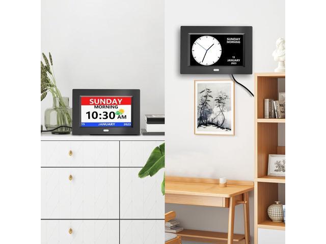 7 Inch Clock with Day and Date for Elderly Large Display Digital Clocks 12 Alarms 3 Display Modes Large Font Alzheimer's Clock Alarm Clocks for...