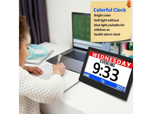 AINFTIME DST Digital Clock with Date and Day of Week for Elderly-12 Alarms Medication Reminder Dementia Alzheimers Clock Calendar with Extra Large...