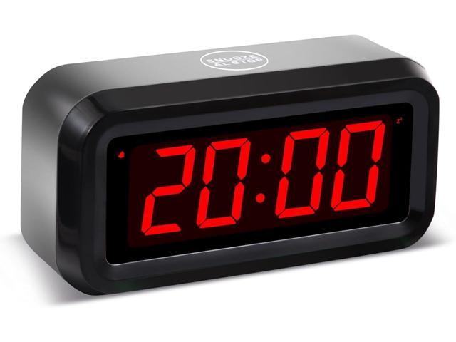 Digital Alarm Clock Battery Operated with LED Display for Bedrooms, Long Battery Life for 12 Months, 3 Brightness Adjustable, 12/24 Hour, Snooze,...