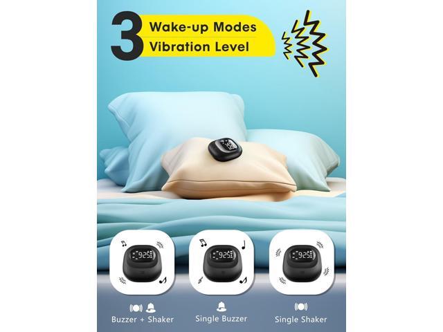 ROCAM Rechargeable Vibrating Alarm Clock Bed Shaker, 3000mAh Portable Travel Clock Under Pillow for Teens, Deaf People, Heavy Sleepers, Adults ...