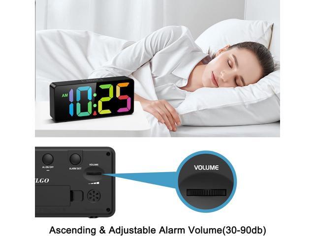 7.5 Inches Big Number Alarm Clock for Seniors & Kids, 0-100% Adjustable Brightness and Volume, USB Charging Port, Simple Operation, Snooze, Outlet...