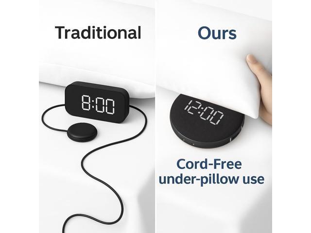REACHER Loud Alarm Clock for Heavy Sleepers Adults/Kids/Teens, Vibrating Alarm Clock with Bed Shaker for Travel, Wake with a Shake Clocks for...