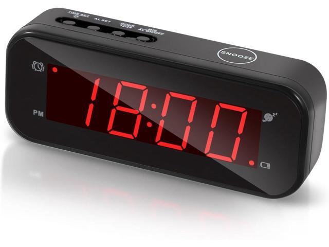 Small Digital Clock Battery Operated, LED Travel Alarm Clock Battery Powered with Snooze, Cordless, Brightness Adjustable, 12/24Hr, Easy to Use