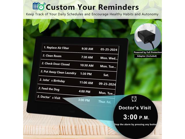 Véfaîî 20 Alarms Digital Clock 8 INCH Large with 1280 * 800P HD, Auto DST, Custom Reminders, 6 Display, 7 Color Modes, 10-Level Auto Dimmer, Clock...
