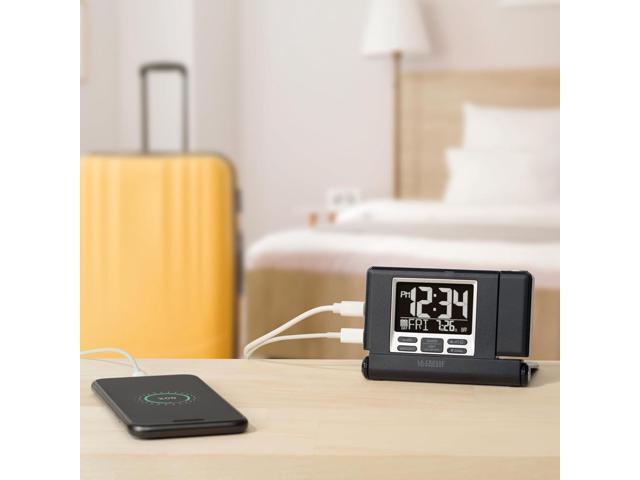 La Crosse Technology 616A-56647-INT Travel Projection Alarm with Fold Out Stand