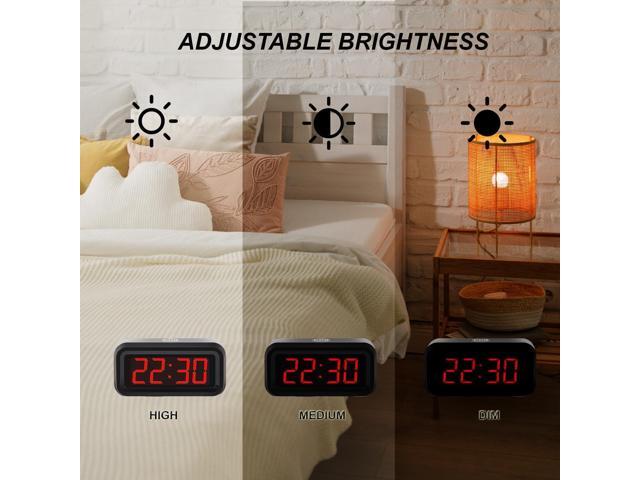Alarm Clock,Digital Alarm Clock for Bedrooms,Battery Operated Clock,Adjustable 3 Brightness,1.2 inch LED Time Display, 12/24Hr, Cordless,Snooze...