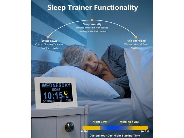 MASSII 2025 New 19 Alarms Digital Clock with Loud Voice Talking Time, Auto DST, 20 Custom Reminders, 10-Level Dimmer, Sleep Trainer, Day Date...