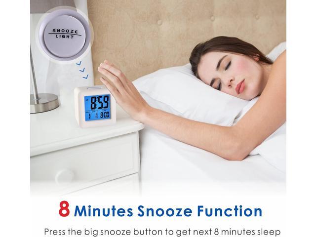 Plumeet Easy to Set Digital Travel Alarm Clock, Snooze Function, Soft Night Light, Large Screen time and Month and Date Display and Alarm,...