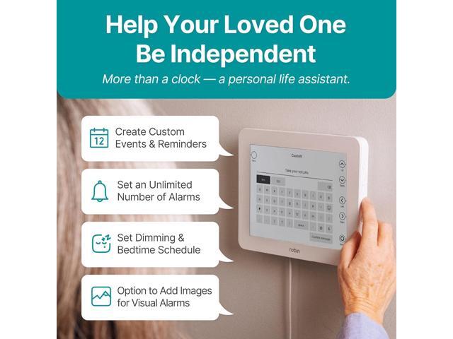 Robin Clock 2024 with Day and Date for Elderly, Clocks for Seniors, Dementia Clock, Digital Calendar Clock Elderly, Bedside Clocks Seniors,...