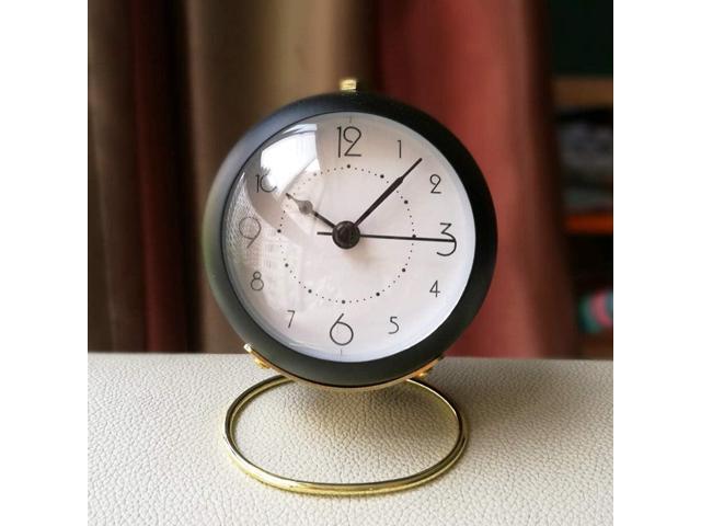 SHISEDECO Small Tableclocks Classic Non-Ticking Tabletop Alarm Clock with Backlight, Battery Operated Astronaut Deskclock with HD Glass for Living...