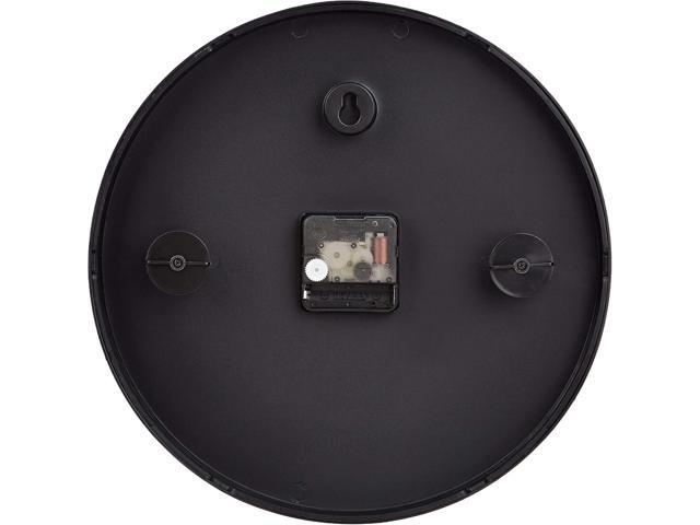 Basics Classic 12', Easy to Read, Silent Non Ticking, Battery Operated, Round Wall Clock, Black
