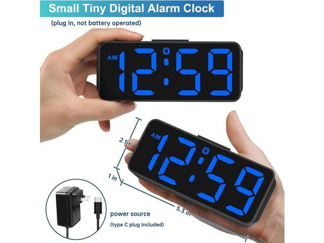 Peakeep Small Digital Alarm Clock Plug in for Bedrooms Bedside, Tiny Electric Clock Large Big Numbers Display with Battery Backup for Desk Table, 6...
